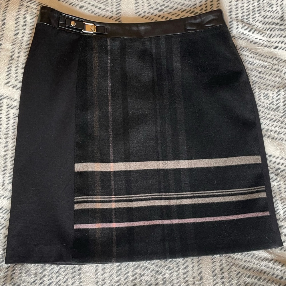 White House Black Market Skirt with Leather (faux) Accents